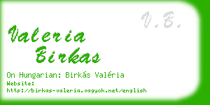 valeria birkas business card